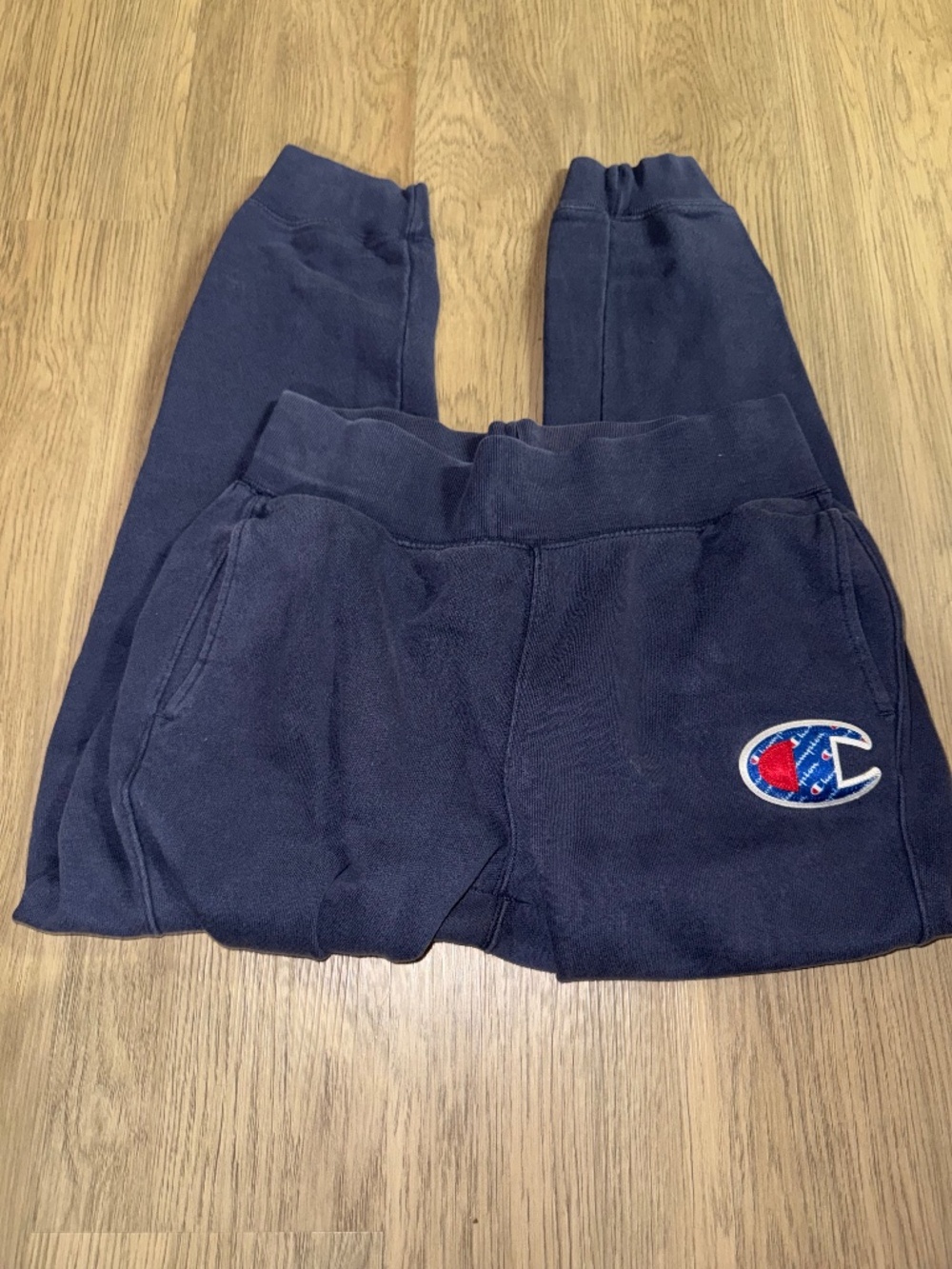 Champion Women’s Reverse Weave Big C Logo Navy Joggers Size M Retro Streetwear